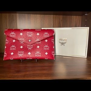 Red mcm pouch